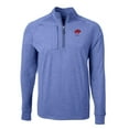 thumbnail image 2 of Men's Cutter & Buck Heather Royal Buffalo Bills Big & Tall Adapt Eco Raglan Quarter-Zip Jacket, 2 of 3
