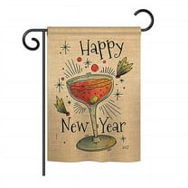 Breeze Decor BD-NE-G-116012-IP-BO-D-US18-BD G166012-BO Cheers to Happy New Year Winter Impressions Decorative Vertical 13 x 18.5 in. Double Sided Garden Flag