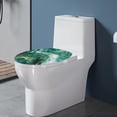 thumbnail image 3 of SEANATIVE Green Marble Toilet Seat Cover Elongated Toilet Lid Cover for Bathroom Toilet Seat Lid Cover Round Oval Fits Most Lids Home Decor Soft and Absorbent, 3 of 6
