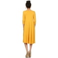 thumbnail image 6 of Women's Casual Basic Comfy 3/4 Sleeve Flare A-line Midi long maxi Dress, 6 of 7