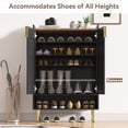 thumbnail image 5 of ZOSQUARE Modern Shoe Storage Cabinet with Fluted Doors, 7-Tier Entryway Shoe Organizer for Hallway, Slim Shoe Cabinet with Open Shelf and Gold Legs, 5 of 6