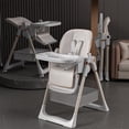 thumbnail image 5 of YIORTWO Adjustable Baby High Chair for 0-6 Years, Portable Infant Feeding Seat with 5-Point Belt, Lockable Wheels, Foldable & Easy Clean, White, 5 of 7