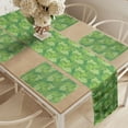 thumbnail image 2 of Ambesonne Green Table Runner & Placemats, Abstract Hosta Plantation, Placemat 4 pcs + Runner 12"x90", Fern Lime and Pale Green, 2 of 2