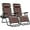 Brown, variant on Set of 2 Adjustable Steel Mesh Zero Gravity Lounge Chair Recliners w/Pillows and Cup Holder Trays - Ice Gray