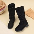 thumbnail image 7 of DxhmoneyHX Girls Knee High Faux Suede Boots 4-15 Years Pull On Tall Riding Boot Fashion Fall Winter Dress Boot with Low Heel, 7 of 7
