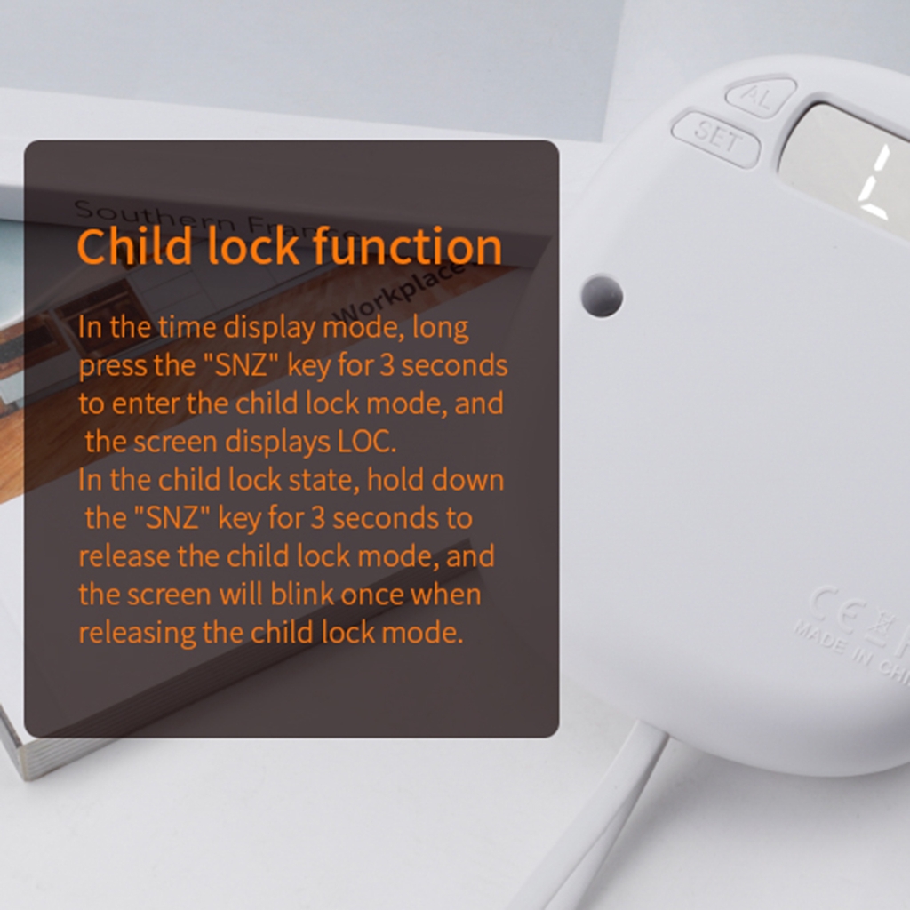 Vibrating Alarm Clock Strong Wake Artifact 2 Vibrating Modes Multifunctional for Hearing-impaired Deaf Bedroom Digital