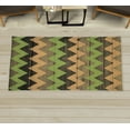 thumbnail image 1 of Chevron Decorative Rug, Zig Zag Lines Pattern on Wooden Looking Background Rustic Home Print, Quality Carpet for Bedroom Dorm and Living Room, 6 Sizes, Sand Brown, by Ambesonne, 1 of 1