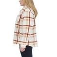 thumbnail image 6 of SAGE Women's Button Front Cozy Plush Plaid Shirt Jacket (Cream, S), 6 of 9
