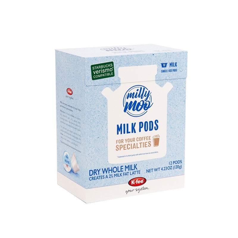 Milly Moo Single Serve Milk Pods Kfee® & Starbucks® Verismo