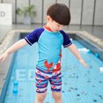 thumbnail image 7 of Toddler Boys Rashguard with Swim Cap 2-13Y Cute Cartoon Crab Teen Swimwear  Two Pieces Swimsuit Set Bathing Suit, 7 of 7