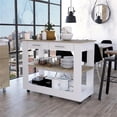 thumbnail image 2 of FM FURNITURE Brooklyn 46 Kitchen Island with Two Drawers Engineered Wood White, 2 of 8