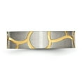 thumbnail image 5 of Auriga Fine Jewelry Titanium Yellow IP-plated 6mm Grooved Band for Men Size 6, 5 of 6