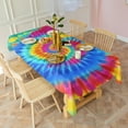 thumbnail image 3 of Colorful Rainbow Tie Dye Spiral Pattern Rectangle Tablecloth 60"x120",Waterproof Polyester Rectangle Table Cloth, Wipeable Spillproof Polyester Tablecloth for Dining, Camping, Indoor and Outdoor, 3 of 6