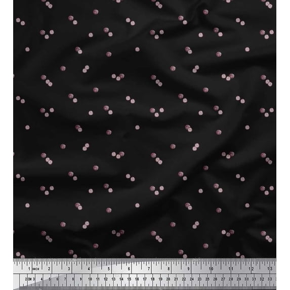 Soimoi Japan Crepe Satin Fabric Passion & Custard Shirting Decor Fabric Printed Yard 42 Inch Wide