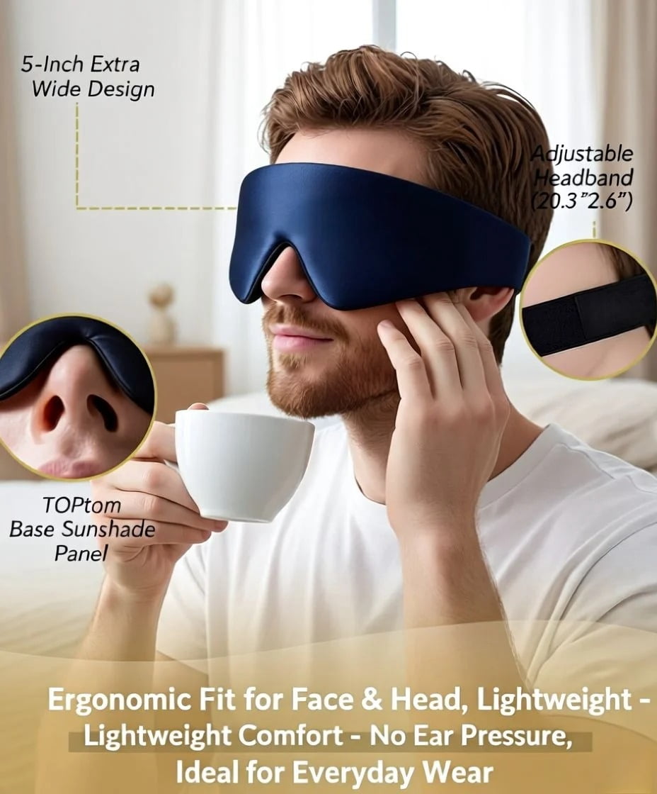 FACEMOON Bluetooth 5.0 Sleep Headphones Eye Mask Noise Reducing Design for Restful Sleep Comfort