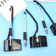 Zeiwohndc Gel Ink Pen Black Netural Pen with Adhesive-backed Base for Bank Office Hotel