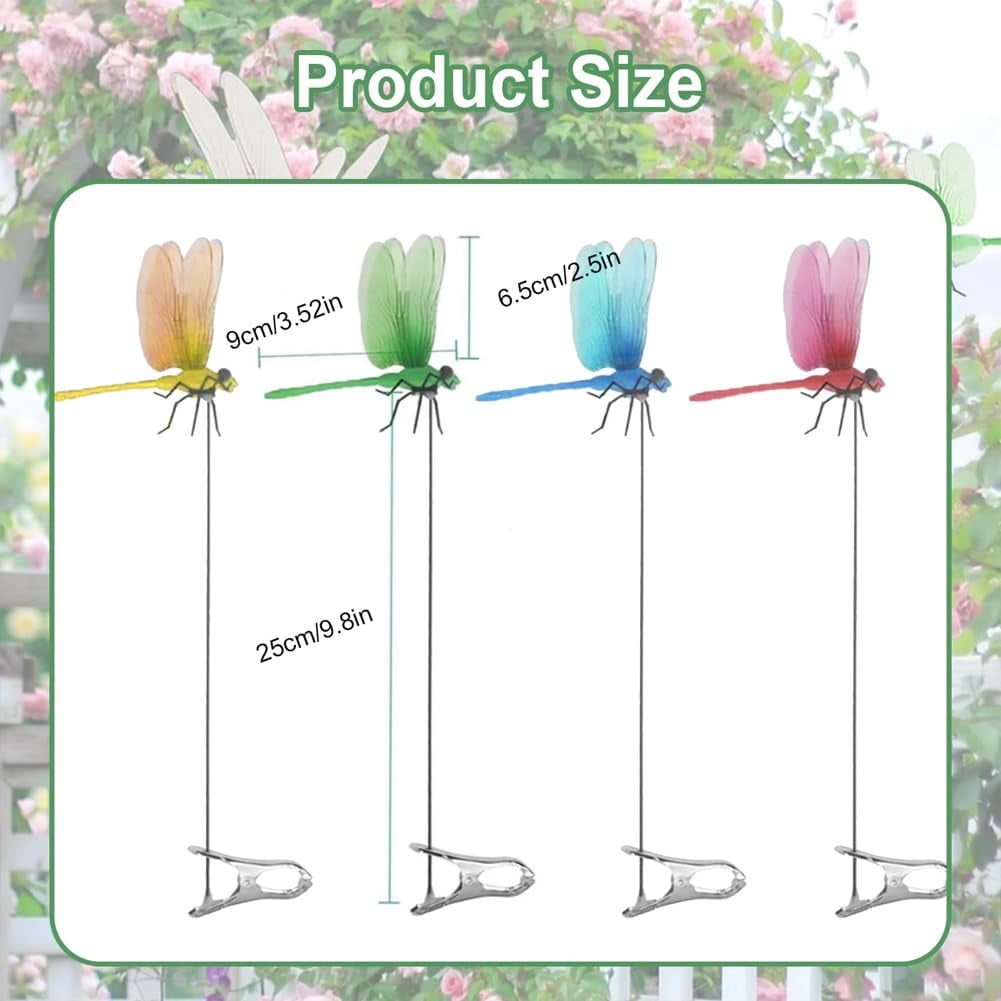 Dragon Fly Clips for Bugs Repellent, Dragonfly Clips to Keep Bugs Away, Outdoor Decorative Flying Insect Deterrent, Clip-On Yard Ornaments for Patio, Plants, Hats, Golf & Outdoor Use