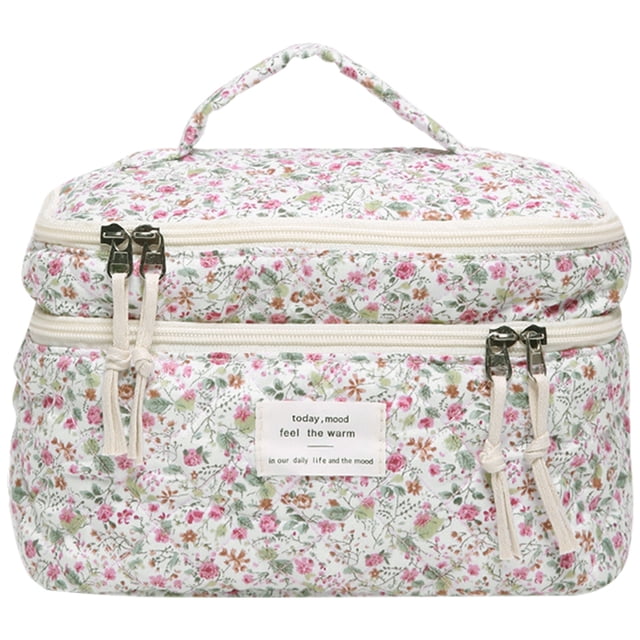 Bolso Mano Maquillaje Acolchada Gran Capacidad para Mujeres Y Niñas