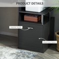 thumbnail image 4 of Black Wood Grain Computer Desk with Storage - Office Workstation Table, Keyboard Tray & CPU Stand - 59.75" L x 23.5" W - Home & Office Use, 4 of 7