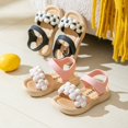 thumbnail image 4 of LNMQLPDBS Shoes for Girls Toddler Girl Sandals Summer Waterproof Floral Decoration Color Block Soft Sole Comfort Beach Sandals Casual Cute Dress Shoes Flower Girl Shoes for Wedding, 4 of 4