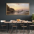 thumbnail image 2 of IDEA4WALL Extra Large Framed Canvas Print Wall Art Golden Sunset Seascape Sailboats on Horizon Inspired Artwork Nature Wilderness Retro Fine Art Decorative Relax/Calm for Rooms Decor - 60"x30", 2 of 5