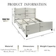 thumbnail image 6 of King Size Bed Frame with 55.5"H Headboard, Boucle Upholstered Wingback Platform Bed Frame with Wood Legs, Sturdy Wood Slats for Bedroom, No Box Spring Needed, White, 6 of 6