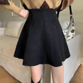 thumbnail image 2 of Falda de pana para mujer, otoño/invierno, petite, cintura alta, adelgazante, corte A, informal, minivestido negro, nuevo estilo 2024, 2 of 5