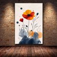 thumbnail image 4 of Mudket Framed,Abstract Flower Canvas Wall Art,Ready to Hang,Orange Red Floral Canvas Print,Botanical Wall Decor, Flower Artwork,for Bedroom Kitchen Office Farmhouse Decor - 40"L x 28"W, 4 of 10
