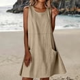 thumbnail image 2 of Horkkom Sleeveless Dress for Women Summer Tank Mini Dresses Casual Loose Beach Sundresses With Pockets L, 2 of 10