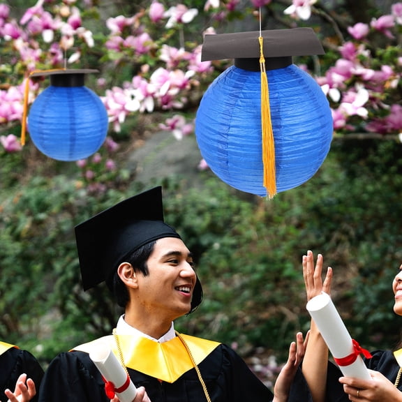PAMINGONO Graduation Lanterns Blue Metal 1Set