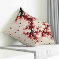 thumbnail image 3 of Red Flowers Pillow Covers 16x16 Inch Decorative Throw Pillow Cover, Vintage Chinese Painting Plum Branches Sofa Pillowcases Accent Cushion Case Home Decor Bedroom Living Room, 3 of 6