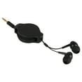 thumbnail image 2 of 3 ft 3' Retractable In-Ear Earbud 3.5mm Headphone Earphone 3.5 mm jack(with a pair of earbuds), Black, 2 of 2