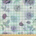 thumbnail image 2 of Ambesonne Roses Fabric by the Yard Upholstery, Pastel Flowers and Leaves Art, 10 Yards, Mauve and Pale Blue Grey, 2 of 5
