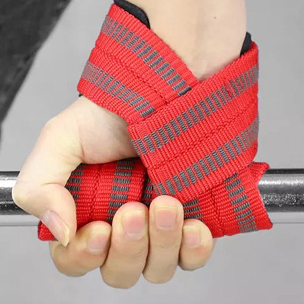 Lifting Straps for Weightlifting - Straps Lifting Wrist Straps for Men & Women with Protection Padding - red