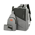 thumbnail image 1 of 3 PCS Laptop Backpack Crossbody Bag Handbag Set Color Block Multifunctional Multiple Compartments Travel Business Bags Set, 1 of 9