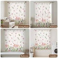 thumbnail image 5 of Pink Spring Floral Semi Sheer Curtains Drapes for Living Room,Bedroom,French Doors Window 108 Inches Long,Pastoral Flowers Farmhouse Rustic Rod Pocket Chiffon Curtain Drapery Voile Draperies Panel, 5 of 8