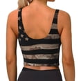 thumbnail image 4 of Goofa American Flag with Desert Camouflage Printed Sports Bras for Women, High Impact Running Bra Workout Crop Tank Tops Longline Sports Bra Push up-, 4 of 9