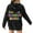 Black, variant on Women's Tops, Women Colorful Letter Print Long Sleeve Hoodie Sweatshirt Drawstring Workout Tunic Hoodied Pullover Blouse