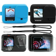 VARIPOWDER Accessories Kit for GoPro Hero 9 with 2Pcs Silicone Protective Case+Tempered Glass Screen