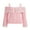 Pink, variant on Women's Cold Shoulder Sweaters Long Sleeve Contrast Lace Knit Pullovers Bow Front Jumper Tops