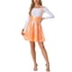 thumbnail image 2 of Faldas de tirantes metálicas Inspire Chic para mujeres, falda A-line de cintura alta, XL, naranja claro, 2 of 5