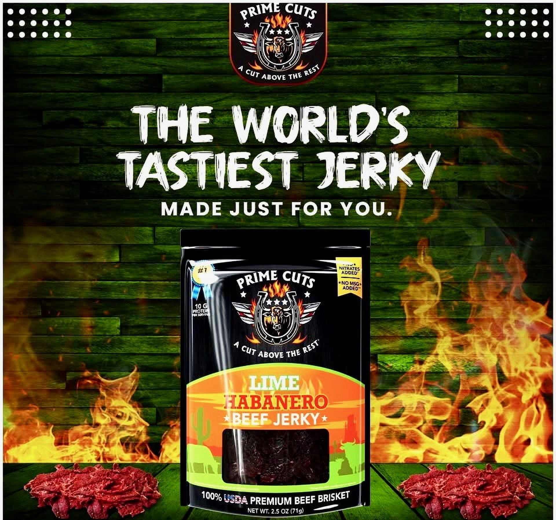 Prime Cuts Lime Habanero Beef Jerky | USDA Prime Brisket | Citrus and Fiery Heat Fusion | High-Protein, Low-Carb Snack | No Artificial Preservatives | Bold Flavor Adventure | Made in the USA