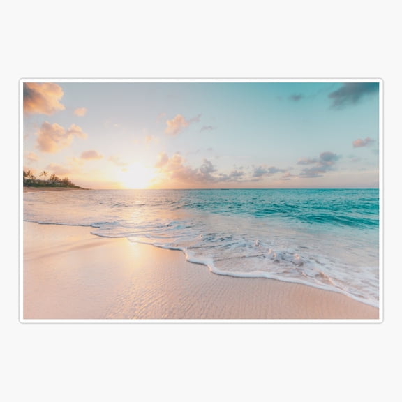 Tropical Clear Ocean Sunset Beach Sticker