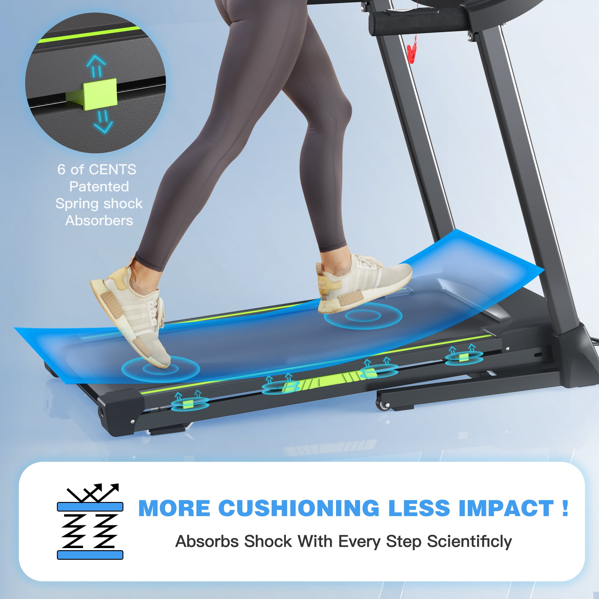 FYC 3.5HP Treadmill 330 LBS Capacity, Portable Electric for Home Running Walking Jogging, 12 Programs