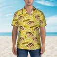 thumbnail image 4 of Monkey Hawaiian Shirts For Men, Summer Short-Sleeve Relaxed-Fit Button-Down Shirts Large, 4 of 9