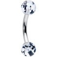 thumbnail image 2 of Body Candy 16G Steel Eyebrow Jewelry Cartilage Tragus Daith Rook Clear Black Gitter Ends Eyebrow Ring 5/16, 2 of 3