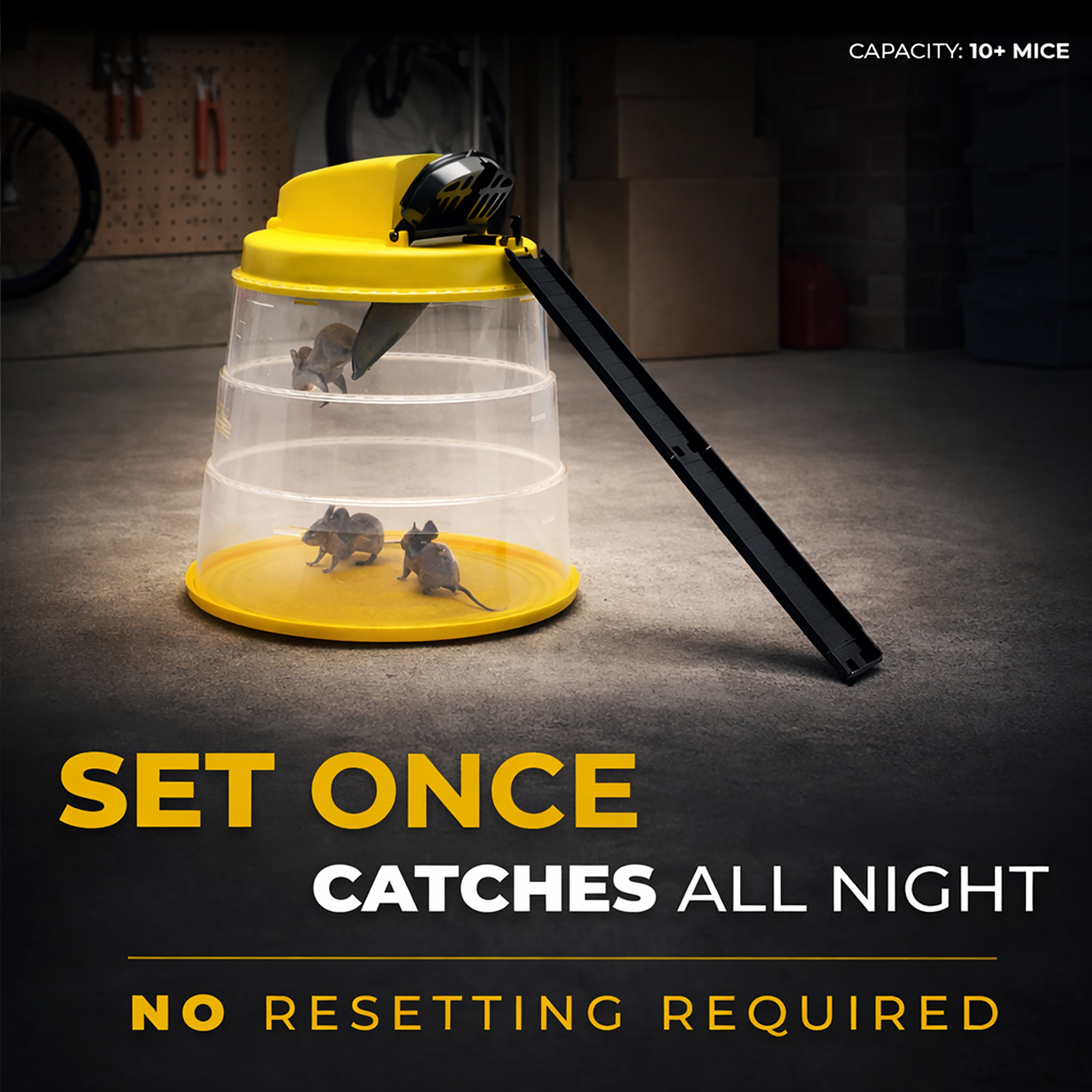 RinneTraps Flip N Slide All-in-One Self-Resetting Bucket Mouse Trap, Humane Live Catch for Indoor & Outdoor Rodent Control