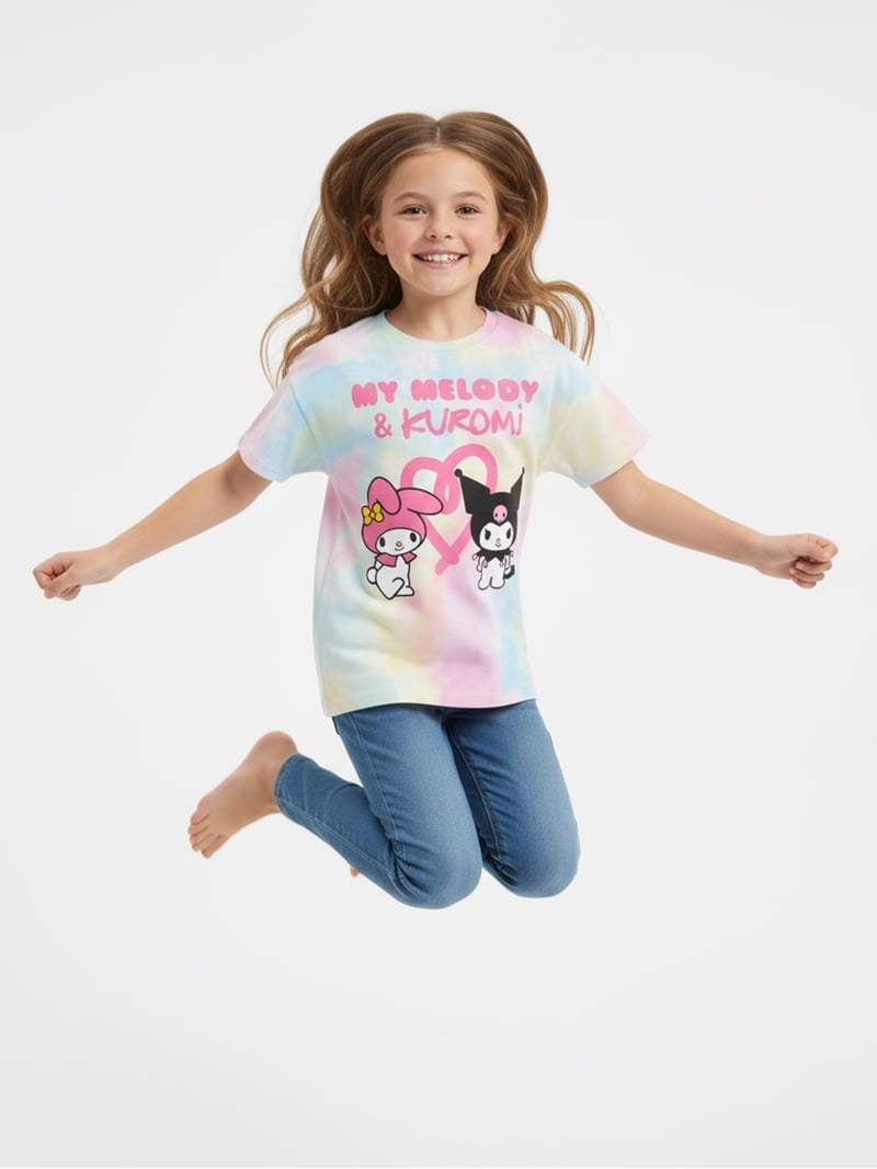 My Melody and Kuromi Girls Short Sleeve Graphic T-Shirt, Sizes 4