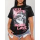 thumbnail image 1 of Breathable Polyester Crew Neck Short Sleeve - Women's Casual Letter Print T-Shirt - Perfect for Summer, 1 of 6