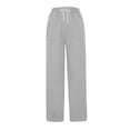 thumbnail image 5 of Homenesgenics Sweatpants for Women Wide Leg Plus Size 3XL Women Casual Trousers Solid Color High Waist with Pockets Long Pants Gray XL, 5 of 7